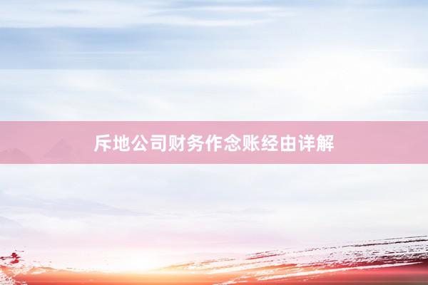 斥地公司财务作念账经由详解
